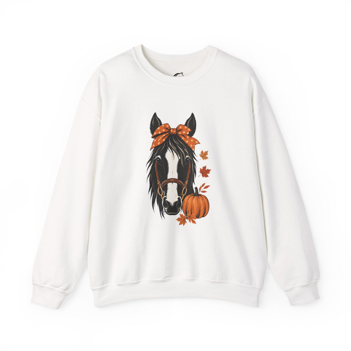 Autumn Horse with Pumpkin Sweatshirt | Fall Horse Face, Leaves