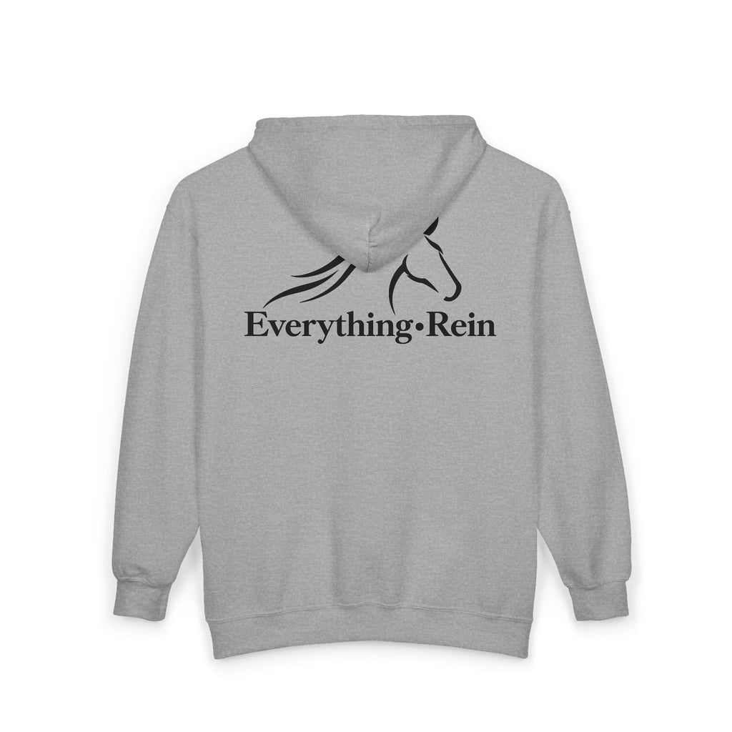 Everything Rein horse head logo Hoodie | Equestrian zip sweatshirt
