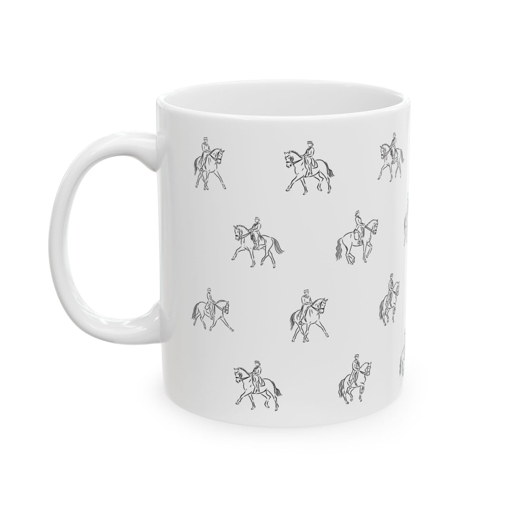 Dressage Pattern Mug | Horseback Riding Ceramic Mug