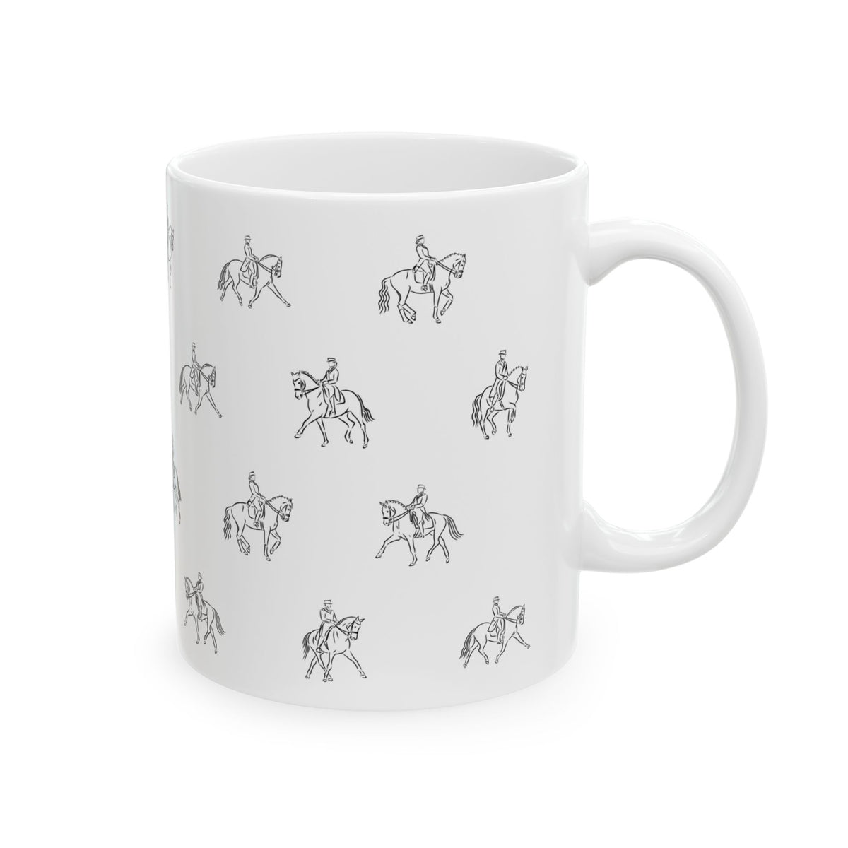 Dressage Pattern Mug | Horseback Riding Ceramic Mug