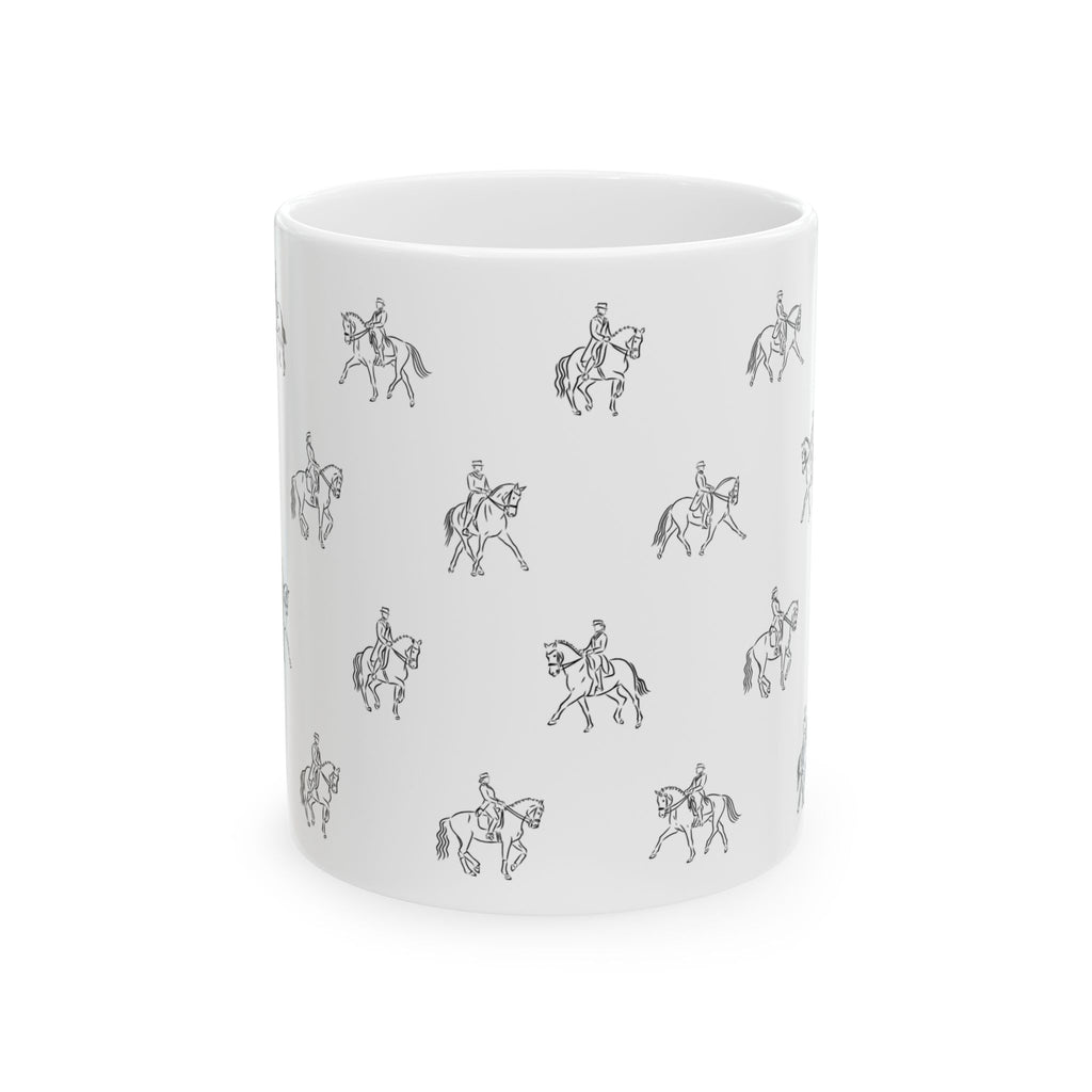 Dressage Pattern Mug | Horseback Riding Ceramic Mug