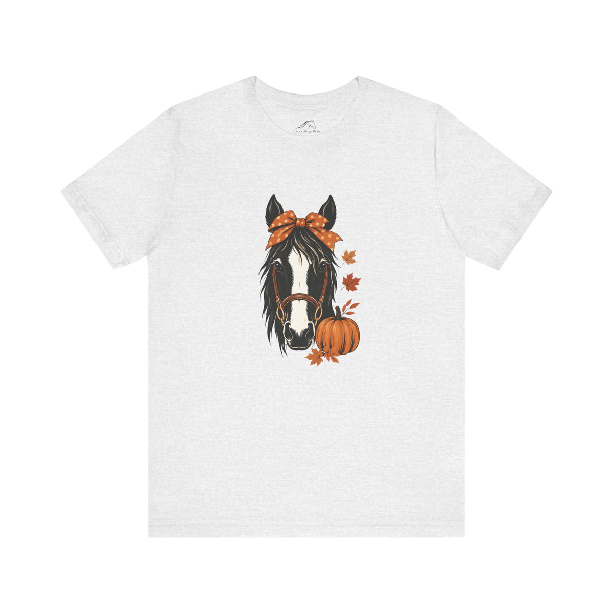 Autumn Horse Pumpkin T-Shirt | Fall Leaves Bandana Horse Tee