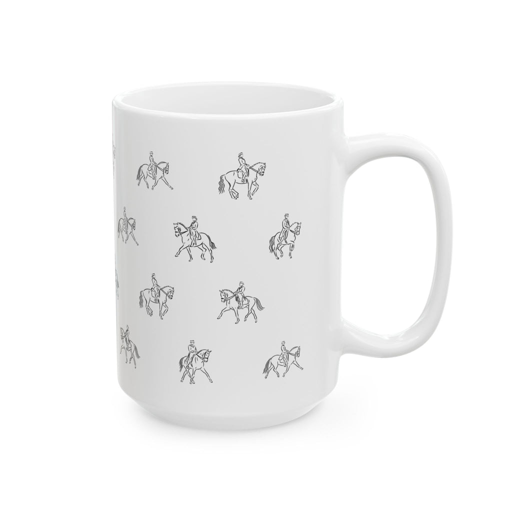 Dressage Pattern Mug | Horseback Riding Ceramic Mug