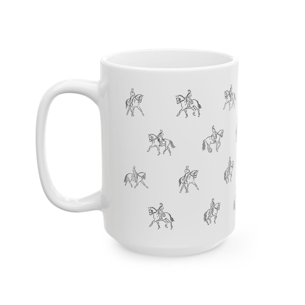 Dressage Pattern Mug | Horseback Riding Ceramic Mug