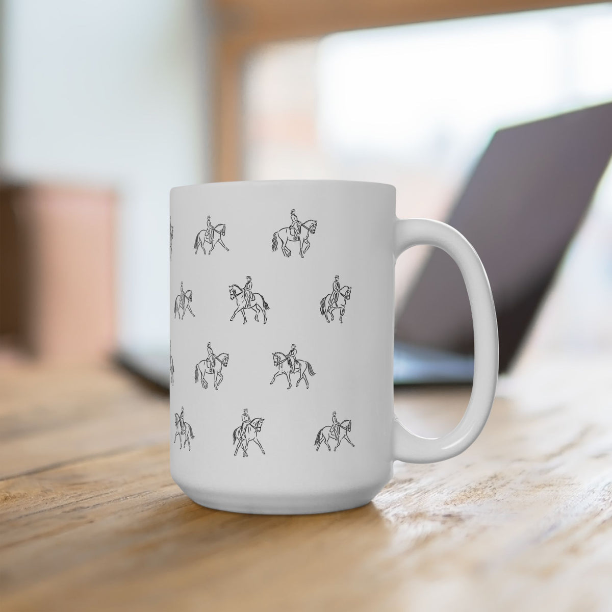 Dressage Pattern Mug | Horseback Riding Ceramic Mug