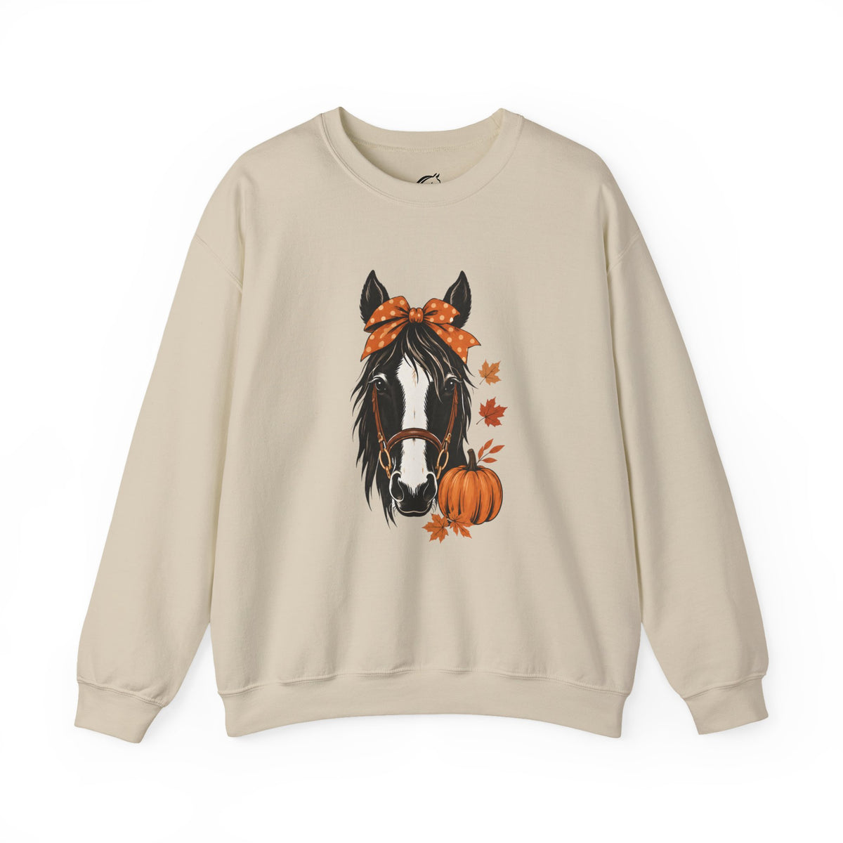 Autumn Horse with Pumpkin Sweatshirt | Fall Horse Face, Leaves